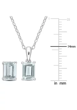 Wholesale 🔔 2-Piece Set of 2.85 ct. t.g.w. Aquamarine Solitaire Earrings and Pendant with Chain in Sterling Silver by Belk & Co. 😉 -DealsBelk & Co. Store Belk 34695