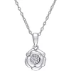 Cheap ✨ 1/10 ct. t.w. Diamond Accent Flower Pendant with Chain in Sterling Silver by Belk & Co. 😉
