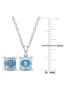 Brand new ⌛ 2-Piece Set of 4.25 ct. t.g.w. Sky Blue Topaz Earrings and Pendant with Chain in Sterling Silver by Belk & Co. 👍 -DealsBelk & Co. Store Belk 34736