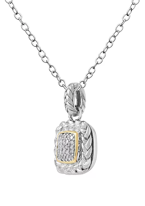 Brand new ๐งจ 1/6 ct. t.w. Diamond Pendant Necklace in Sterling Silver 14k Yellow Gold by Belk & Co. ๐ 1 Brand new ๐งจ 1/6 ct. t.w. Diamond Pendant Necklace in Sterling Silver 14k Yellow Gold by Belk & Co. ๐