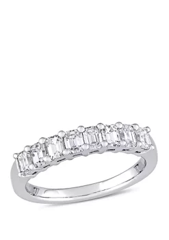 Outlet 🔔 1.0 ct. t.w. Emerald Cut Diamond Semi Eternity Band in 14k White Gold by Belk & Co. ⌛ -DealsBelk & Co. Store Belk 34754