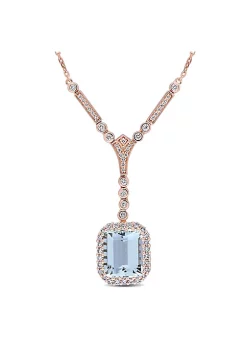 Best deal ✔️ 5.44 ct. t.g.w. Aquamarine and 3/4 ct. t.w. Diamond Necklace in 14K Pink Gold by Belk & Co. ⭐ 11 Best deal ✔️ 5.44 ct. t.g.w. Aquamarine and 3/4 ct. t.w. Diamond Necklace in 14K Pink Gold by Belk & Co. ⭐ -DealsBelk & Co. Store Belk 34760