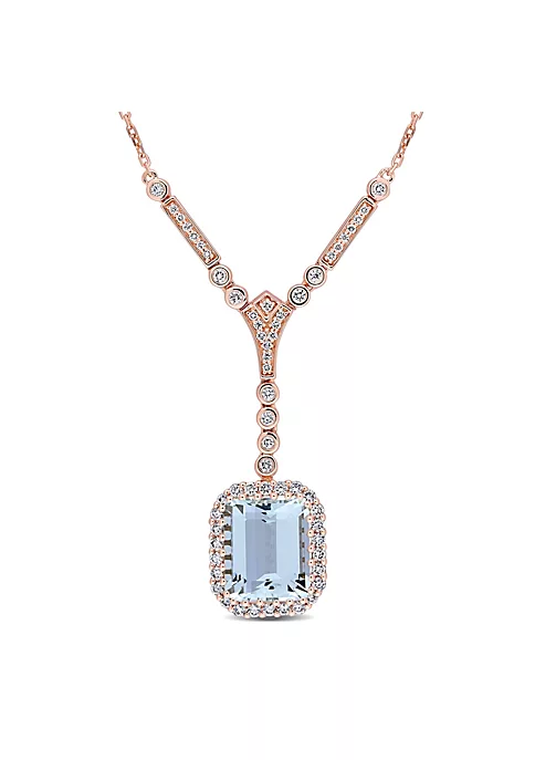 Best deal ✔️ 5.44 ct. t.g.w. Aquamarine and 3/4 ct. t.w. Diamond Necklace in 14K Pink Gold by Belk & Co. ⭐ 6 Best deal ✔️ 5.44 ct. t.g.w. Aquamarine and 3/4 ct. t.w. Diamond Necklace in 14K Pink Gold by Belk & Co. ⭐ - Image 6