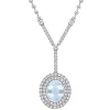 Cheap ⭐ 2.75 ct. t.w. Aquamarine and 1.5 ct. t.w. Diamond Lariat Necklace in 14K White Gold by Belk & Co. ⌛