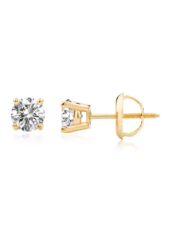 Discount 👏 3/4 ct. t.w. Lab Created Diamond IGI Certified Solitaire Stud Earrings in 14K Yellow Gold by Belk & Co. 🎁