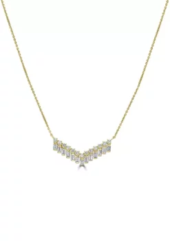 Top 10 ⌛ 1/2 ct. t.w. Diamond V Charm Necklace in 14K Yellow Gold by Belk & Co. ⌛