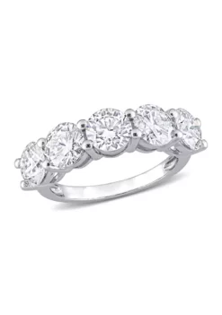 New ๐งจ 4 ct. t.w. Created Moissanite Semi Eternity Band in 10k White Gold by Belk & Co. ๐
