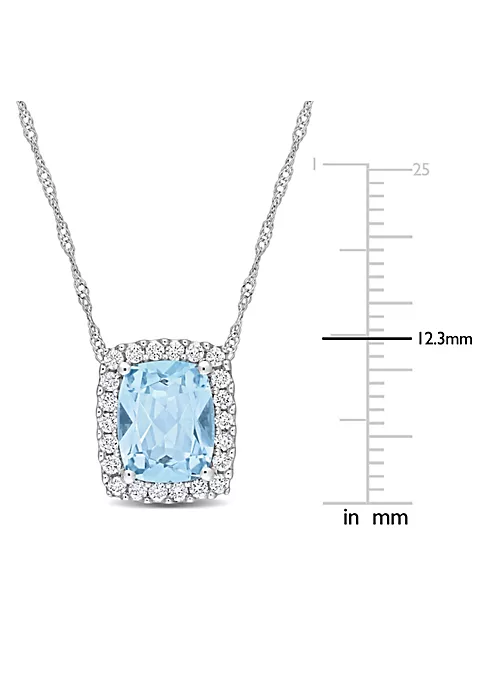 Hot Sale ๐ 2.25 ct. t.g.w. Sky Blue Topaz and 1/4 ct. t.w. Diamond Holo Pendant with Chain in 14K White Gold by Belk & Co. ๐งจ 3 Hot Sale ๐ 2.25 ct. t.g.w. Sky Blue Topaz and 1/4 ct. t.w. Diamond Holo Pendant with Chain in 14K White Gold by Belk & Co. ๐งจ - Image 3