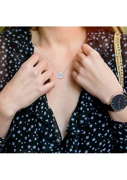 Hot Sale ๐ 2.25 ct. t.g.w. Sky Blue Topaz and 1/4 ct. t.w. Diamond Holo Pendant with Chain in 14K White Gold by Belk & Co. ๐งจ 5 Hot Sale ๐ 2.25 ct. t.g.w. Sky Blue Topaz and 1/4 ct. t.w. Diamond Holo Pendant with Chain in 14K White Gold by Belk & Co. ๐งจ - Image 5