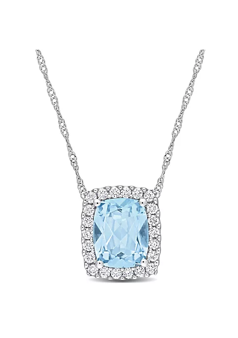 Hot Sale ๐ 2.25 ct. t.g.w. Sky Blue Topaz and 1/4 ct. t.w. Diamond Holo Pendant with Chain in 14K White Gold by Belk & Co. ๐งจ 6 Hot Sale ๐ 2.25 ct. t.g.w. Sky Blue Topaz and 1/4 ct. t.w. Diamond Holo Pendant with Chain in 14K White Gold by Belk & Co. ๐งจ - Image 6