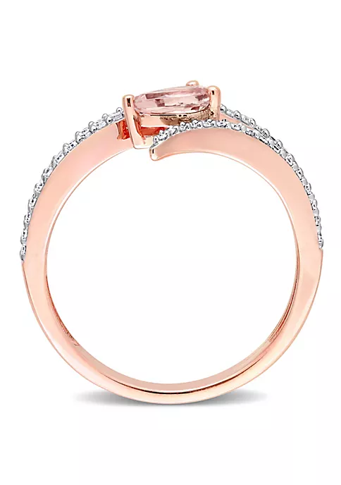 Discount ๐คฉ Pear Shape Morganite and 1/4 CT Diamond Open Wrap Ring in 10k Rose Gold by Belk & Co. ๐ 3 Discount ๐คฉ Pear Shape Morganite and 1/4 CT Diamond Open Wrap Ring in 10k Rose Gold by Belk & Co. ๐ - Image 3