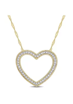 Top 10 🎁 1/4 ct. t.w. Diamond Heart Necklace in 14K Yellow Gold by Belk & Co. 😀