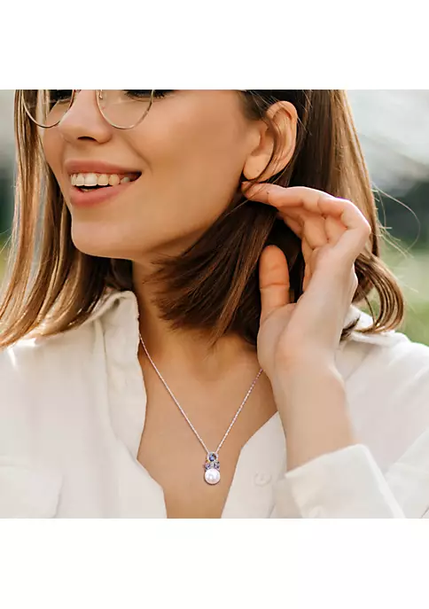 Brand new ๐ 9.5-10MM White Freshwater Cultured Pearl, 4/5 ct. t.g.w. Multi-Color Sapphire and 1/10 ct. t.w. Diamond Pendant with Chain 14K White Gold by Belk & Co. ๐ 5 Brand new ๐ 9.5-10MM White Freshwater Cultured Pearl, 4/5 ct. t.g.w. Multi-Color Sapphire and 1/10 ct. t.w. Diamond Pendant with Chain 14K White Gold by Belk & Co. ๐ - Image 5