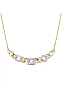 Cheapest ๐ 1/10 ct. t.w. Diamond Oval Link Necklace in 10K Yellow Gold by Belk & Co. ๐งจ