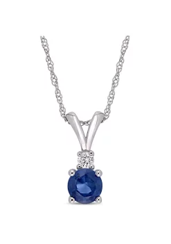 Best reviews of โ 5/8 ct. t.g.w. Sapphire and 1/10 ct. t.w. Diamond Solitaire Pendant with Chain in 10K White Gold by Belk & Co. ๐