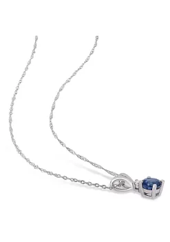 Best reviews of ⌛ 5/8 ct. t.g.w. Sapphire and 1/10 ct. t.w. Diamond Solitaire Pendant with Chain in 10K White Gold by Belk & Co. 👍 -DealsBelk & Co. Store Belk 34869