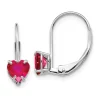Brand new 🥰 1.1 ct. t.w. Ruby 5mm Heart Leverback Earrings in 14K White Gold by Belk & Co. ⭐