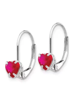 Brand new 🥰 1.1 ct. t.w. Ruby 5mm Heart Leverback Earrings in 14K White Gold by Belk & Co. ⭐ -DealsBelk & Co. Store Belk 34872