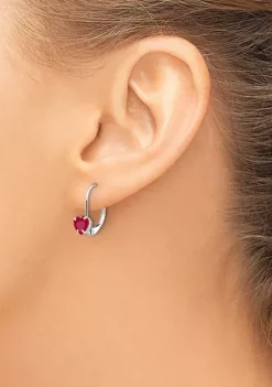 Brand new 🥰 1.1 ct. t.w. Ruby 5mm Heart Leverback Earrings in 14K White Gold by Belk & Co. ⭐ -DealsBelk & Co. Store Belk 34873