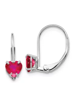 Brand new 🥰 1.1 ct. t.w. Ruby 5mm Heart Leverback Earrings in 14K White Gold by Belk & Co. ⭐ -DealsBelk & Co. Store Belk 34874