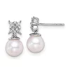 Cheapest 🛒 0.072 ct. t.w. Diamond and Freshwater Cultured Pearl Post Earrings in 14K White Gold by Belk & Co. 💯