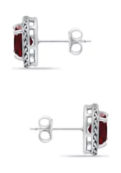 Best Sale 🔥 3.2 ct. t.w. Garnet Stud Earrings, Sterling Silver by Belk & Co. 👍 -DealsBelk & Co. Store Belk 3489