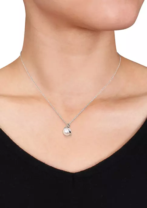 Best deal ๐ 1/10 ct. t.w. Diamond and 8 to 8.5 Millimeter Cultured Freshwater Pearl Accent Swirl Pendant with Chain in 10k White Gold by Belk & Co. โจ 2 Best deal ๐ 1/10 ct. t.w. Diamond and 8 to 8.5 Millimeter Cultured Freshwater Pearl Accent Swirl Pendant with Chain in 10k White Gold by Belk & Co. โจ - Image 2