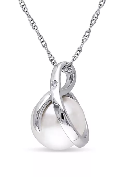 Best deal ๐ 1/10 ct. t.w. Diamond and 8 to 8.5 Millimeter Cultured Freshwater Pearl Accent Swirl Pendant with Chain in 10k White Gold by Belk & Co. โจ 3 Best deal ๐ 1/10 ct. t.w. Diamond and 8 to 8.5 Millimeter Cultured Freshwater Pearl Accent Swirl Pendant with Chain in 10k White Gold by Belk & Co. โจ - Image 3