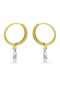 Top 10 ✔️ 1/8 ct. t.w. Diamond Drop Hoop Earrings, 18kt Gold over Sterling Silver by Belk & Co. 😉 -DealsBelk & Co. Store Belk 34909