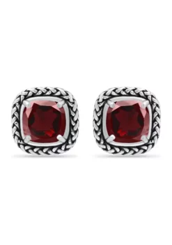 Best Sale 🔥 3.2 ct. t.w. Garnet Stud Earrings, Sterling Silver by Belk & Co. 👍 -DealsBelk & Co. Store Belk 3491