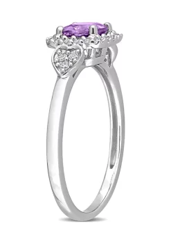 Budget 🔔 5/8 CT TGW Amethyst and 1/10 CT TW Diamond Halo Ring in Sterling Silver by Belk & Co. 💯 -DealsBelk & Co. Store Belk 34923