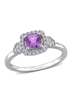 Budget 🔔 5/8 CT TGW Amethyst and 1/10 CT TW Diamond Halo Ring in Sterling Silver by Belk & Co. 💯 -DealsBelk & Co. Store Belk 34926