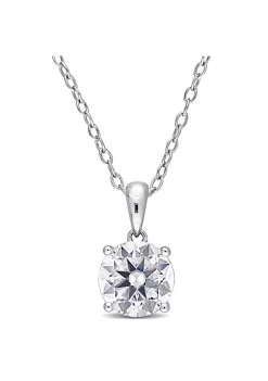 Best reviews of 🌟 Lab Created 1.84 ct. t.g.w. Created Moissanite Solitaire Pendant with Chain in Sterling Silver by Belk & Co. 🧨