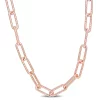 Cheap 👍 6MM Fancy Paperclip Chain Necklace in 18k Rose Gold Plated Sterling Silver, 16" by Belk & Co. 🛒