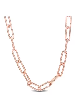 Cheap ๐ 6MM Fancy Paperclip Chain Necklace in 18k Rose Gold Plated Sterling Silver, 16" by Belk & Co. ๐