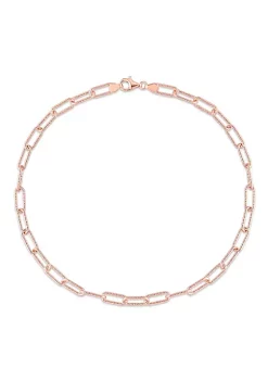 Cheap 👍 6MM Fancy Paperclip Chain Necklace in 18k Rose Gold Plated Sterling Silver, 16" by Belk & Co. 🛒 -DealsBelk & Co. Store Belk 34954