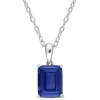 Best deal ✨ 3.69 ct. t.g.w. Created Blue Sapphire Solitaire Pendant with Chain in Sterling Silver by Belk & Co. ❤️