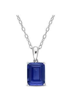 Best deal ✨ 3.69 ct. t.g.w. Created Blue Sapphire Solitaire Pendant with Chain in Sterling Silver by Belk & Co. ❤️ -DealsBelk & Co. Store Belk 34993