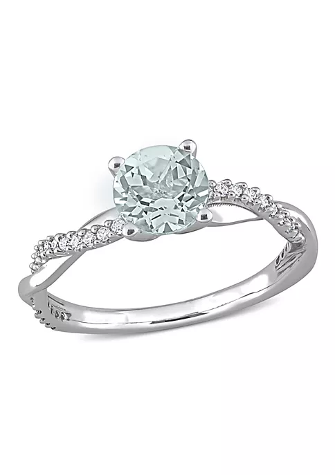 Promo 😍 1 ct. t.g.w. Aquamarine and 1/6 ct. t.w. Diamond Solitaire Ring in 14K White Gold by Belk & Co. 🎁 1 Promo 😍 1 ct. t.g.w. Aquamarine and 1/6 ct. t.w. Diamond Solitaire Ring in 14K White Gold by Belk & Co. 🎁