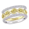 Best deal 💯 1/4 CT TW Diamond and Yellow Sapphire 3-Piece Infinity Ring Set in 2-Tone 14k White and Yellow Gold by Belk & Co. ❤️