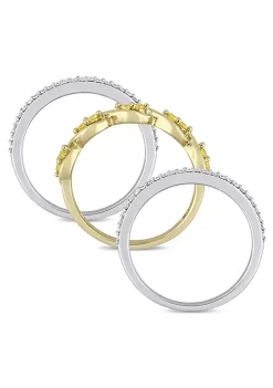 Best deal 💯 1/4 CT TW Diamond and Yellow Sapphire 3-Piece Infinity Ring Set in 2-Tone 14k White and Yellow Gold by Belk & Co. ❤️ -DealsBelk & Co. Store Belk 35038