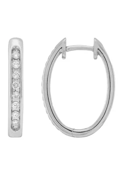 Deals 🎁 Grown With Love 1/3 ct. t.w. Lab Created Diamond Hoop Earrings in 10K White Gold by Belk & Co. 👏