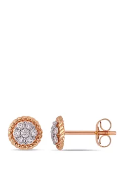 Best deal 🔔 1/4 ct. t.w. Diamonds Floral Stud Earrings in 14K Rose Gold by Belk & Co. 🔥 -DealsBelk & Co. Store Belk 35065
