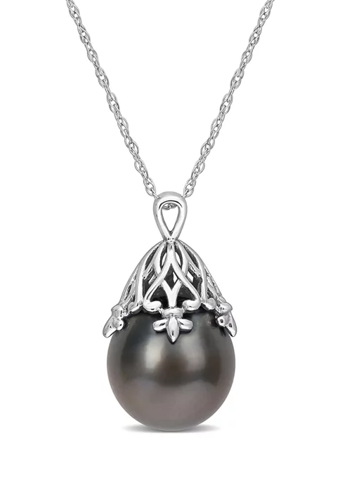 Brand new ๐งจ 9-10MM Tahitian Cultured Drop Pearl Necklace in 14k White Gold by Belk & Co. ๐ฏ 1 Brand new ๐งจ 9-10MM Tahitian Cultured Drop Pearl Necklace in 14k White Gold by Belk & Co. ๐ฏ