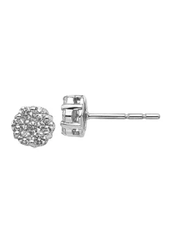 Deals ⭐ 1/2 ct. t.w. Lab Grown Diamond Cluster Earrings in 14K White Gold by Belk & Co. 😉 -DealsBelk & Co. Store Belk 35080