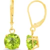 Best Sale ⭐ 10K Yellow Gold Round Checkerboard Cut Peridot Leverback Earrings by Belk & Co. 🧨