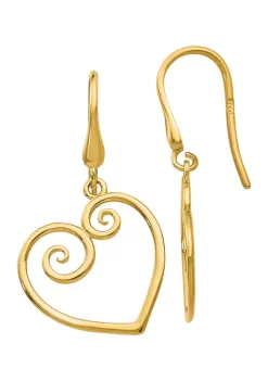 Brand new 🥰 14K Yellow Gold Heart Dangle Shepherd Hook Earrings by Belk & Co. 🤩 -DealsBelk & Co. Store Belk 35101