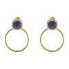 Best deal 🤩 Created Sapphire and Created White Sapphire Earrings in 10K Yellow Gold by Belk & Co. 🎉