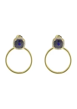 Best deal ๐คฉ Created Sapphire and Created White Sapphire Earrings in 10K Yellow Gold by Belk & Co. ๐