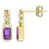 Budget 🧨 2/5 ct. t.g.w. Amethyst Link Earrings in 10K Yellow Gold by Belk & Co. ⭐